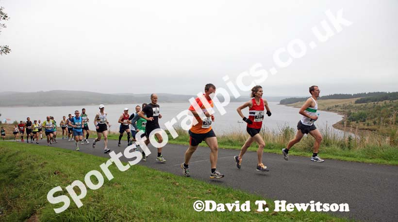 Soon after the start of the Kielder Marathon.